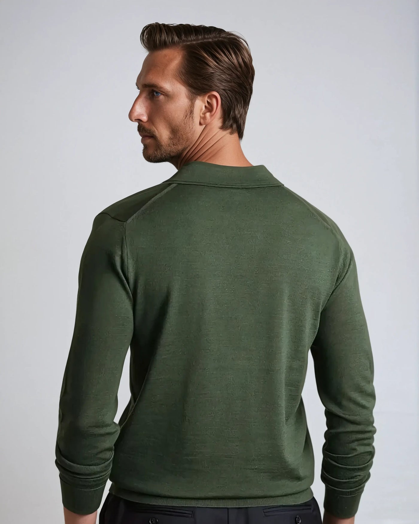 Long Sleeve Polo - No Buttons - Green