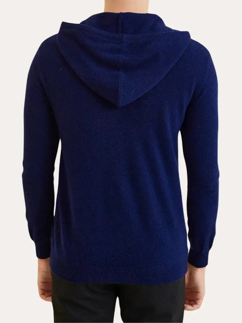 Cashmere Knit Zip Vest - Navy Blue