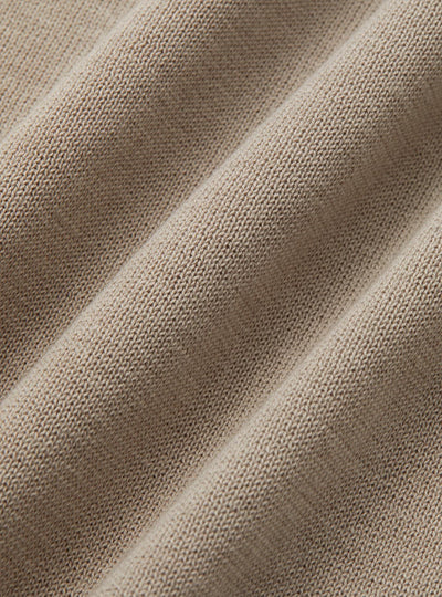 Buttonless Polo Shirt - Taupe