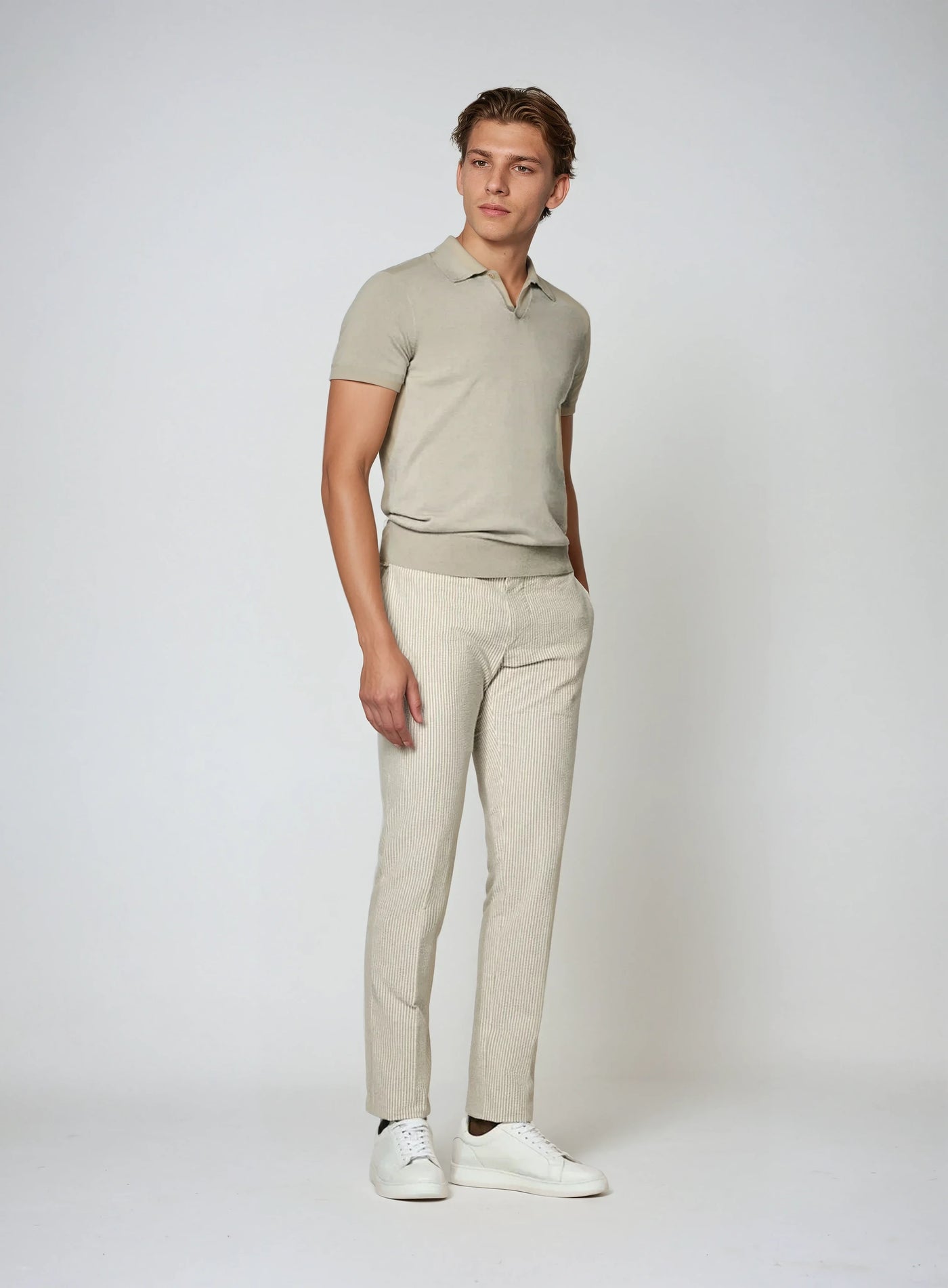 Buttonless Polo Shirt - Taupe