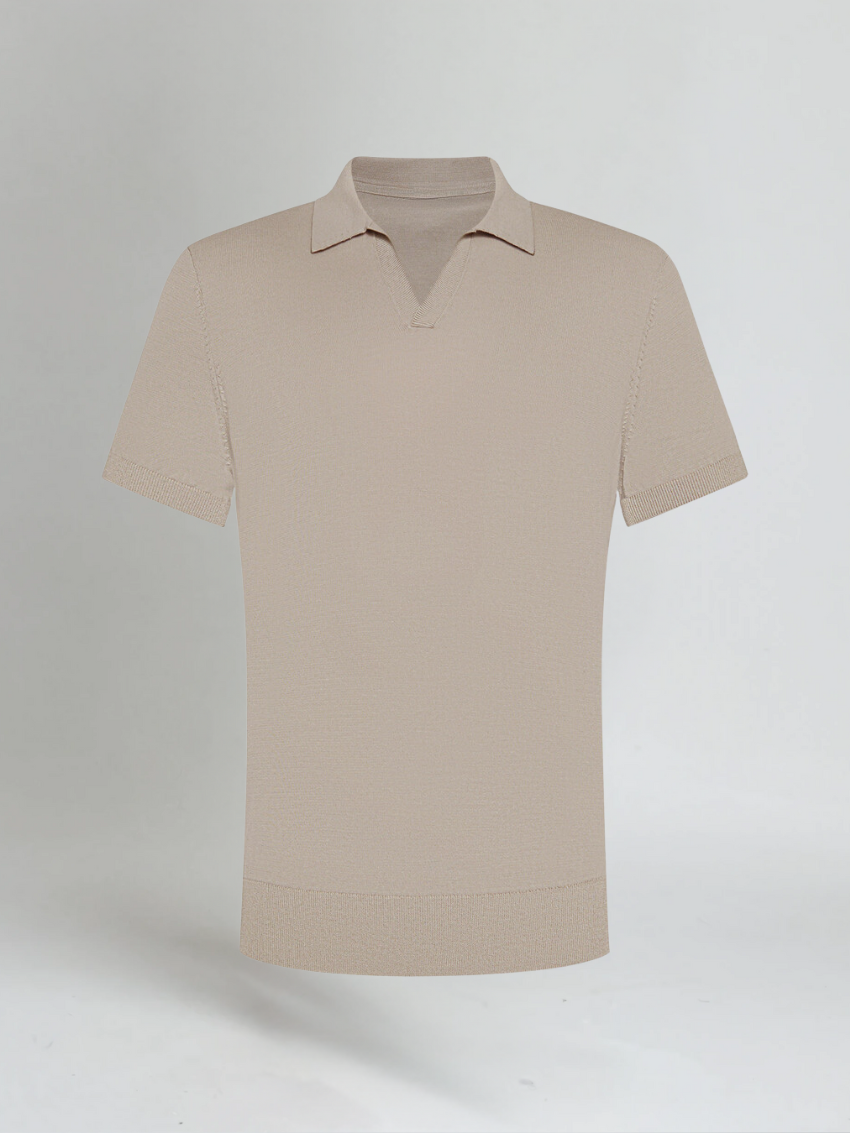 Buttonless Polo Shirt - Taupe