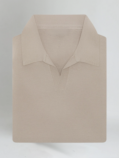 Buttonless Polo Shirt - Taupe