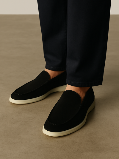Refined Suede Loafers – Black