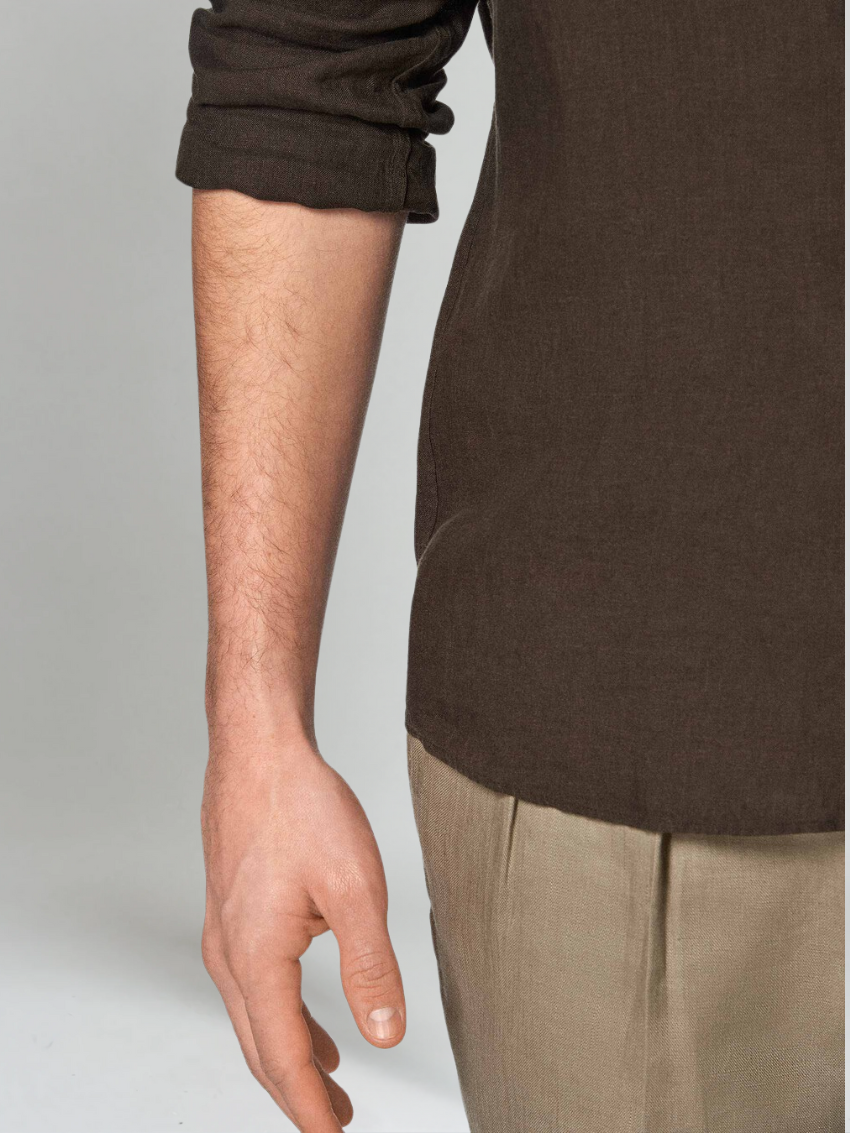 Essential Linen Shirt - Dark Brown