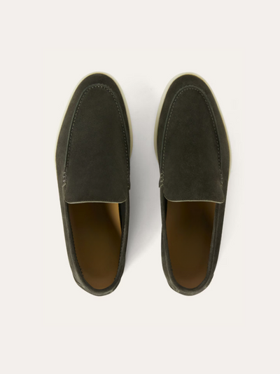 Refined Suede Loafers – Dark Green