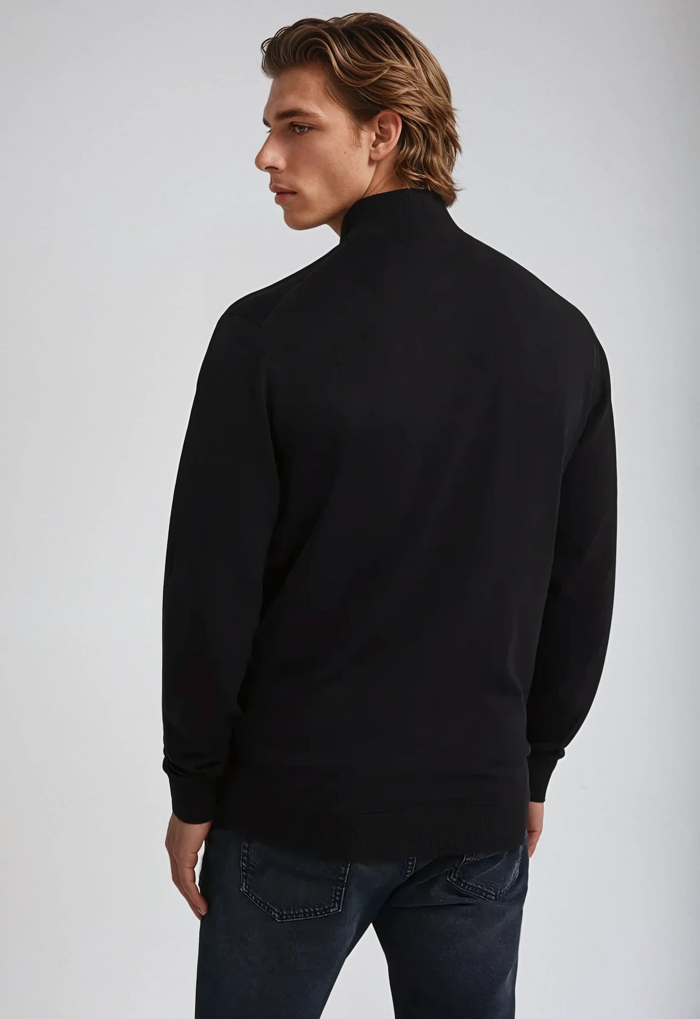 Full Zip Sweater - Black