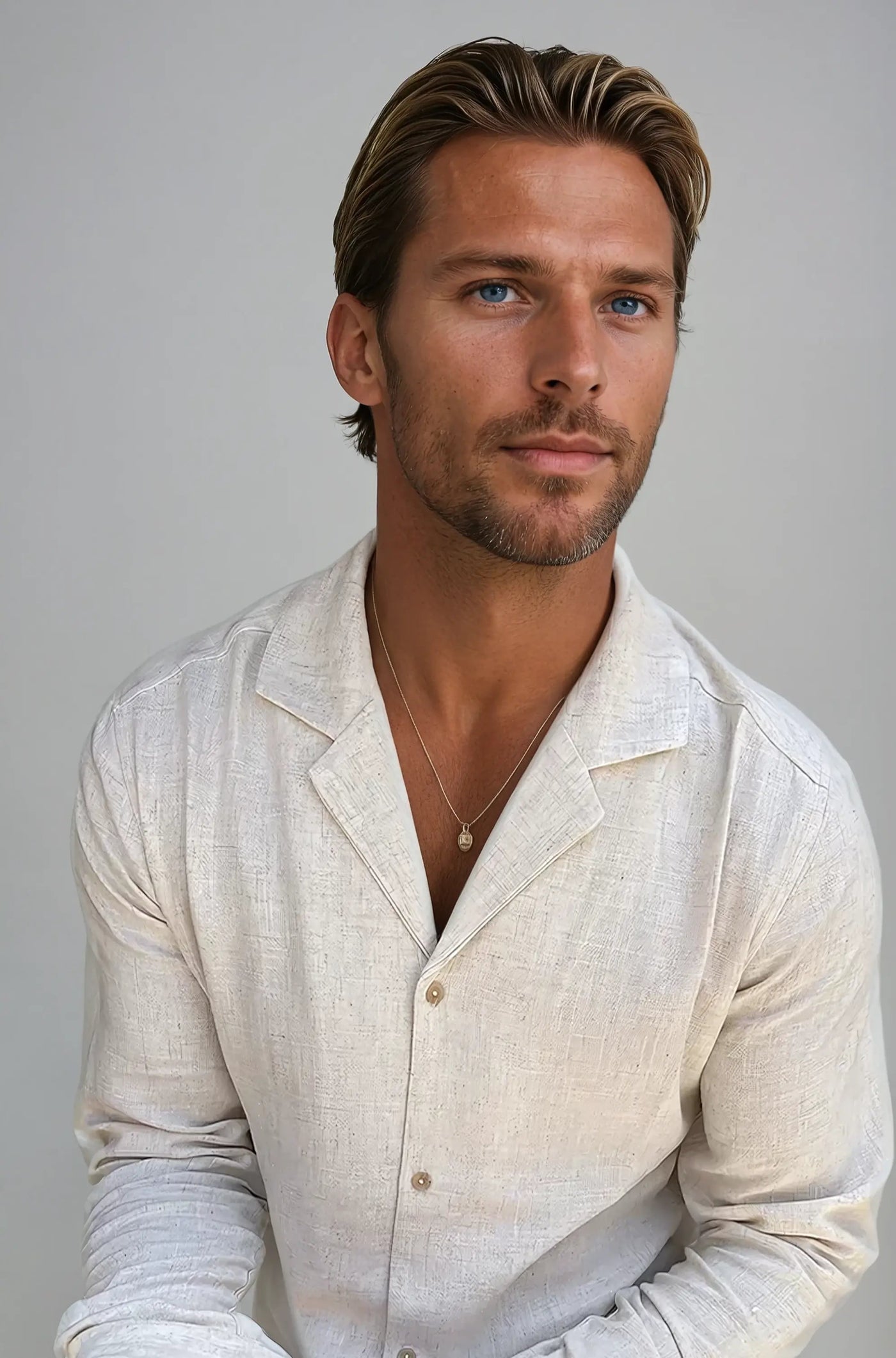 Linen Beach Shirt - Beige