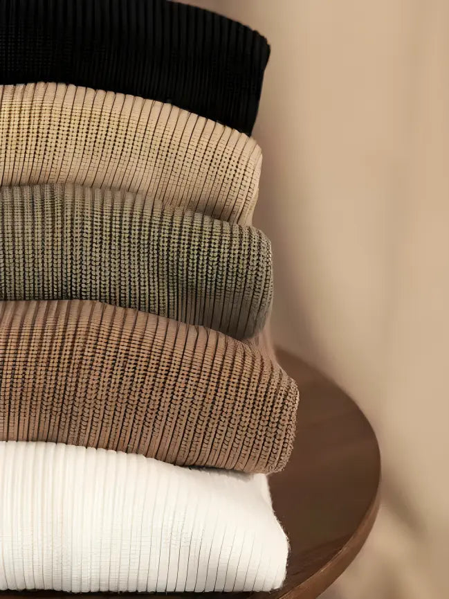 Ribbed Crew Neck Sweater - Olive Green