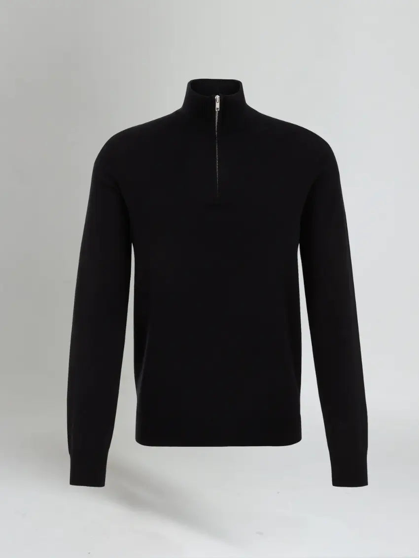 Essential Half Zip Sweater - Black