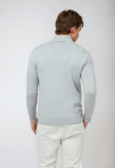 Essential Half Zip Sweater - Light Grey