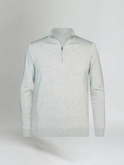 Essential Half Zip Sweater - Light Grey