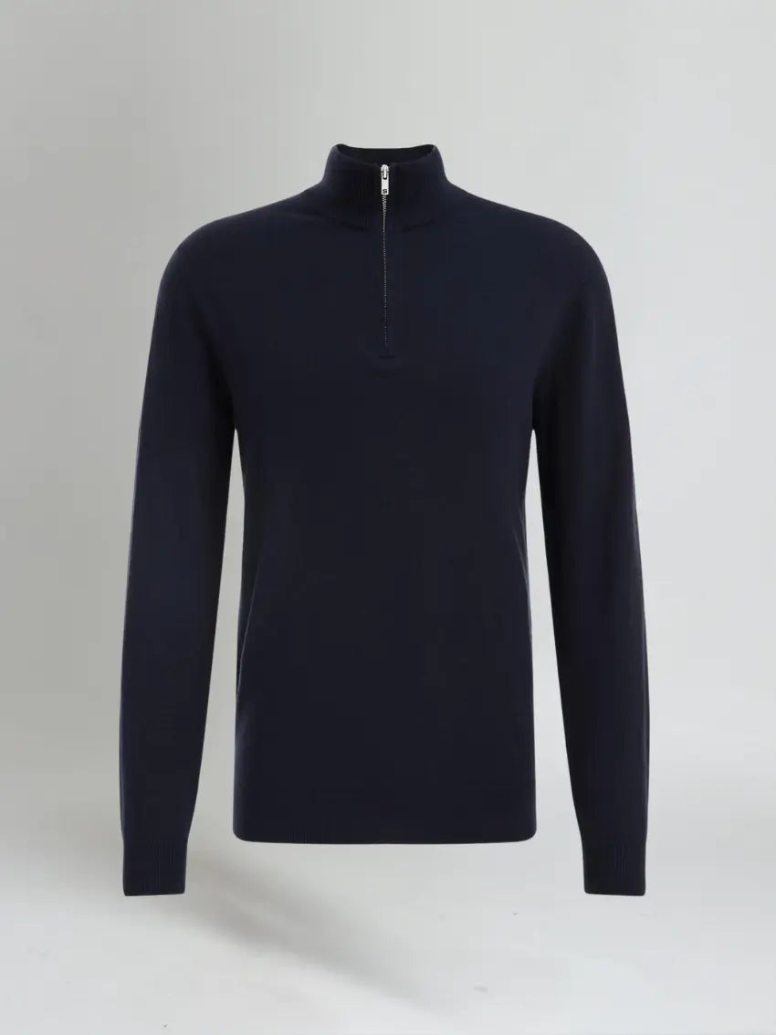 Essential Half Zip Sweater - Navy Blue