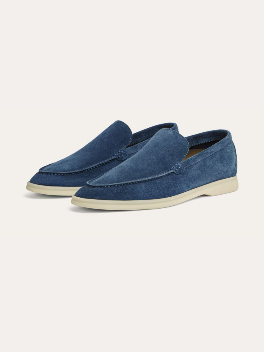 Refined Suede Loafers – Deep Blue