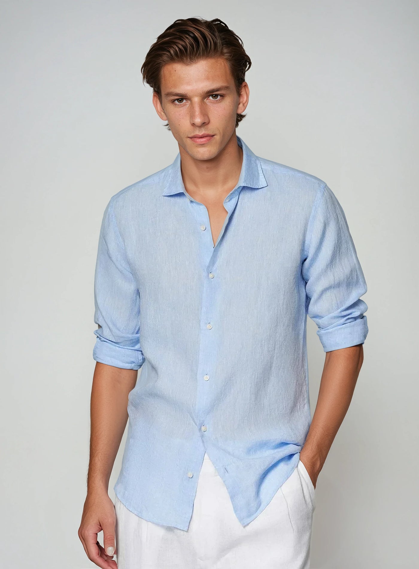 Essential Linen Shirt - Light Blue