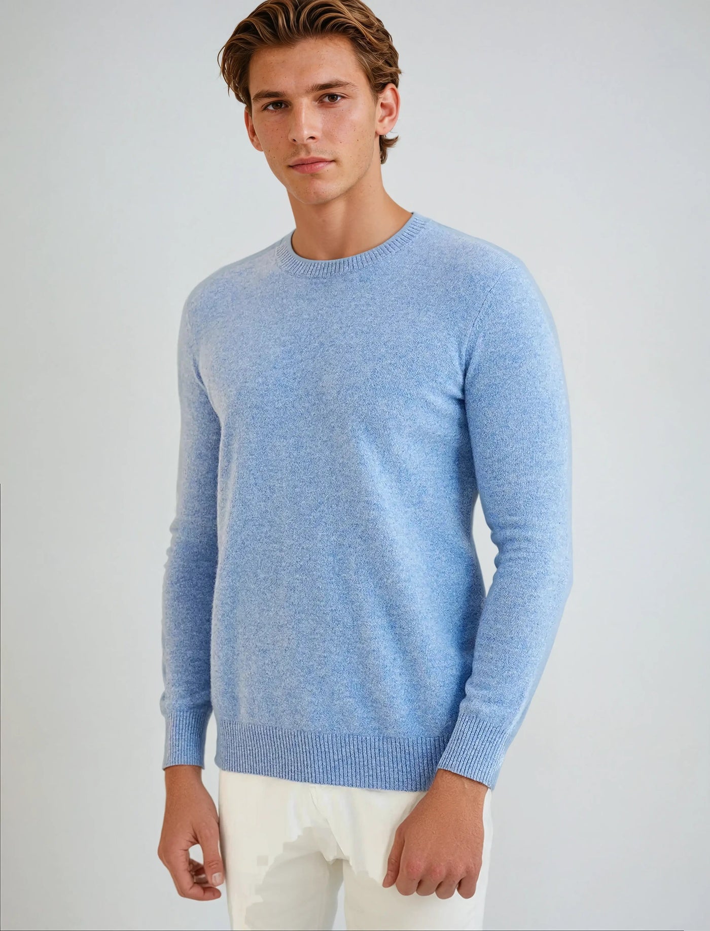 Signature Cashmere Sweater - Light Blue