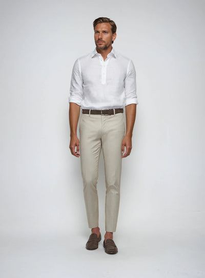 Linen Pop-over Shirt - White