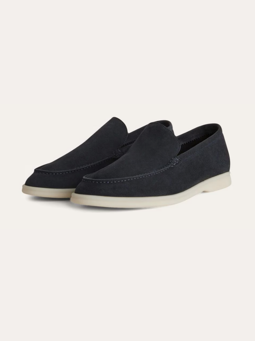 Refined Suede Loafers – Navy Blue
