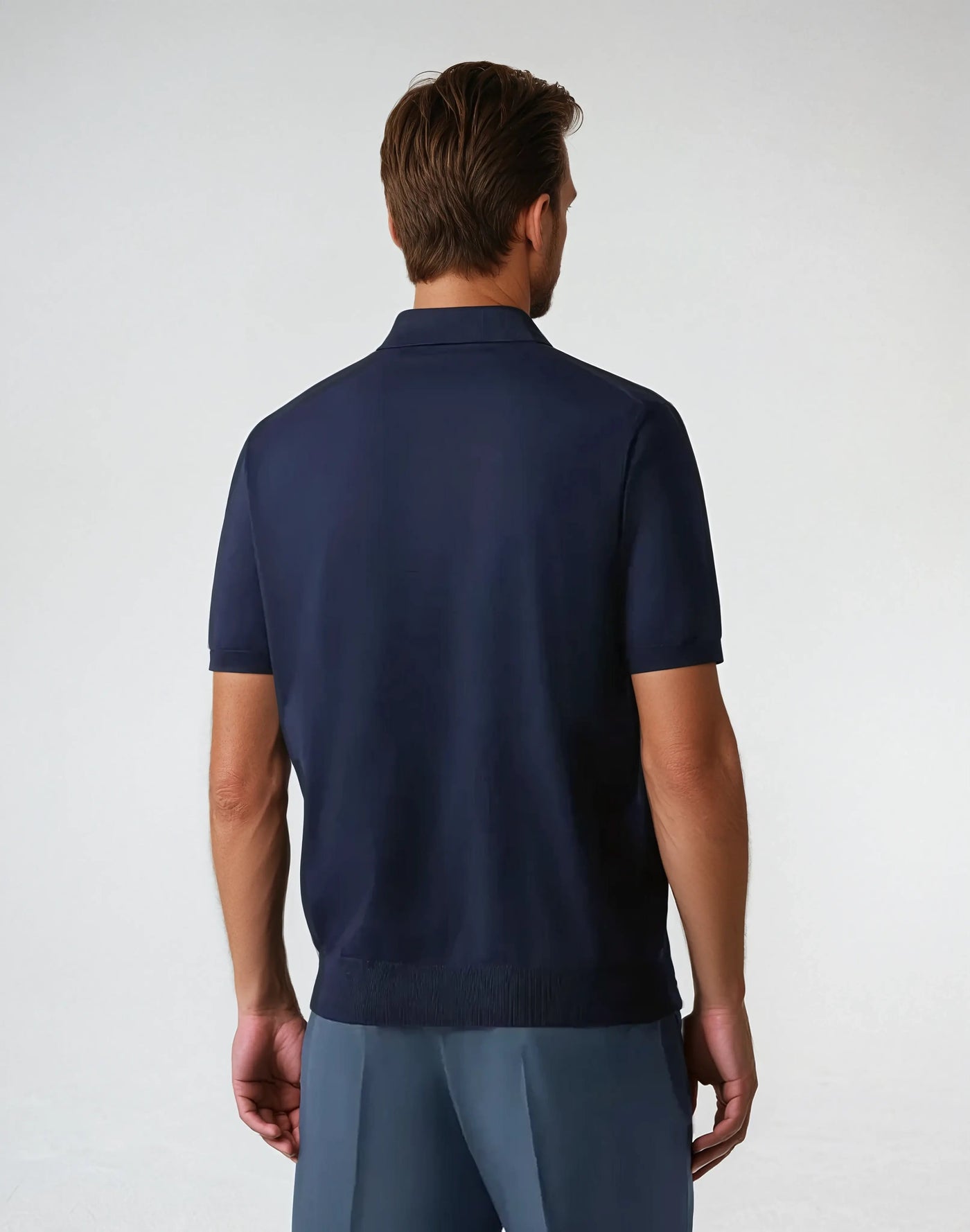 Zip Polo - Navy Blue