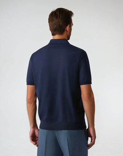 Zip Polo - Navy Blue