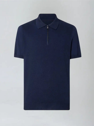 Zip Polo - Navy Blue