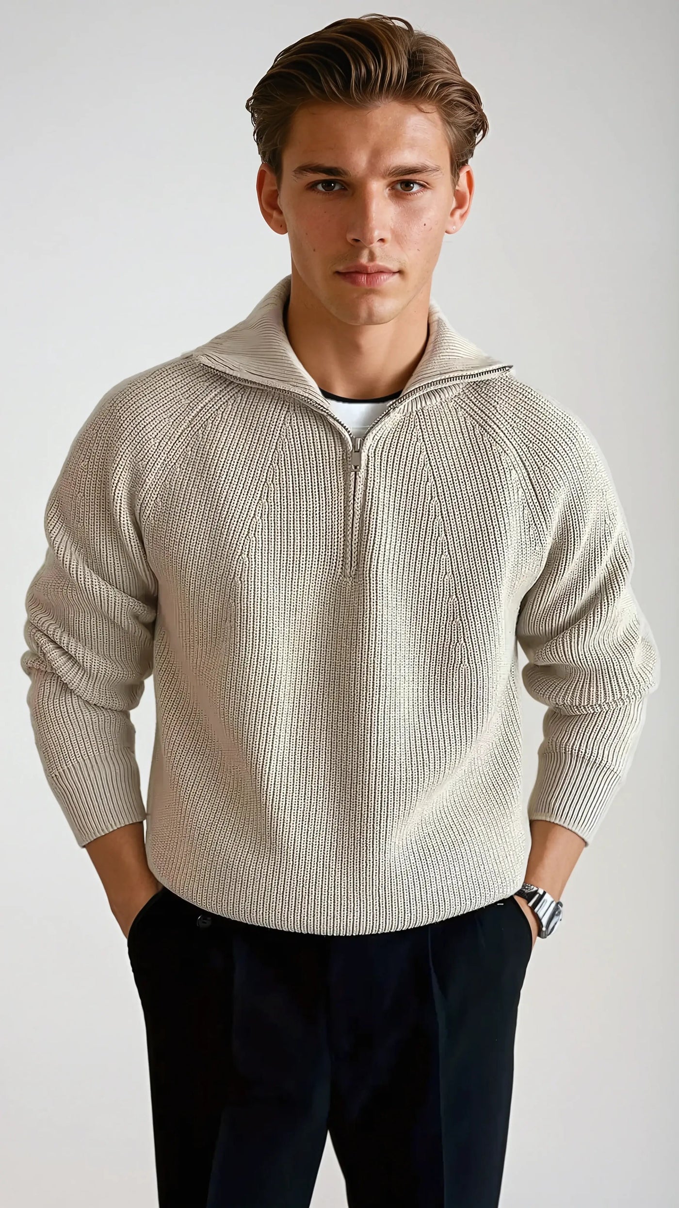 Quarter Zip Knit Sweater