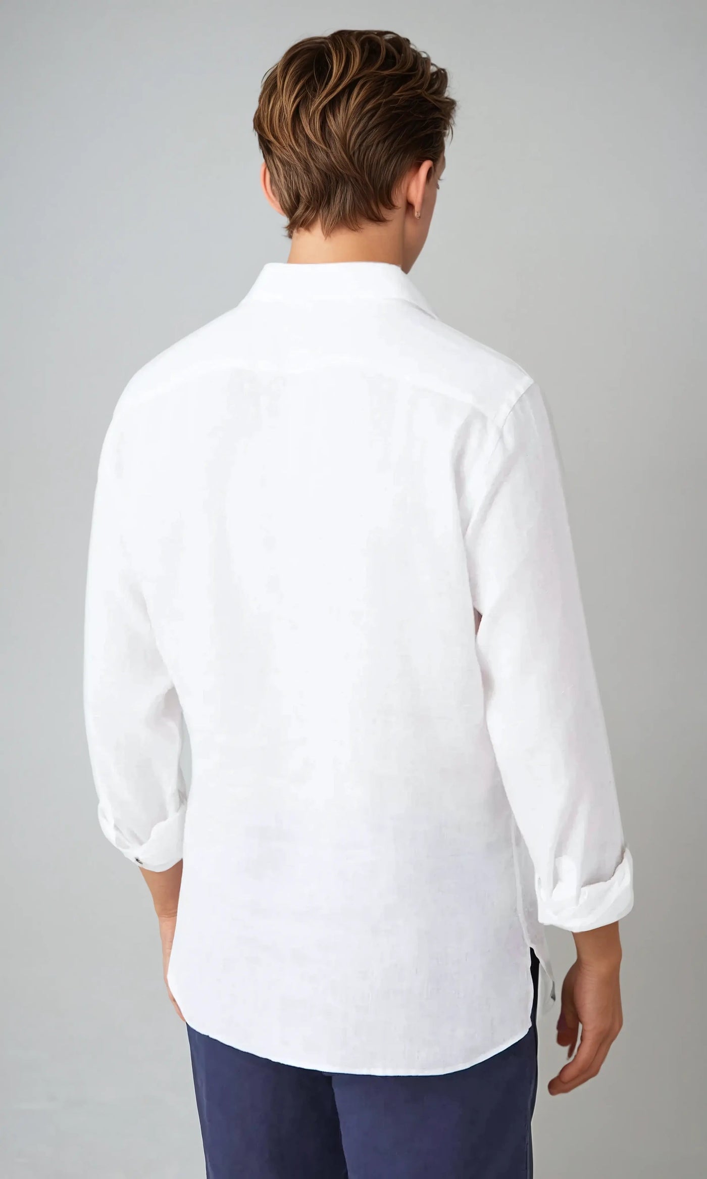 Linen Pop-over Shirt - White