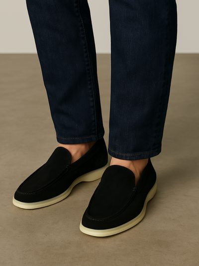 Refined Suede Loafers – Black