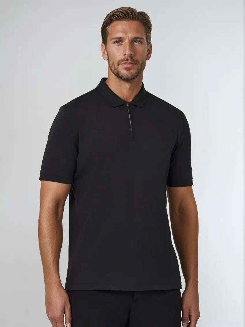 Zip Polo - Black