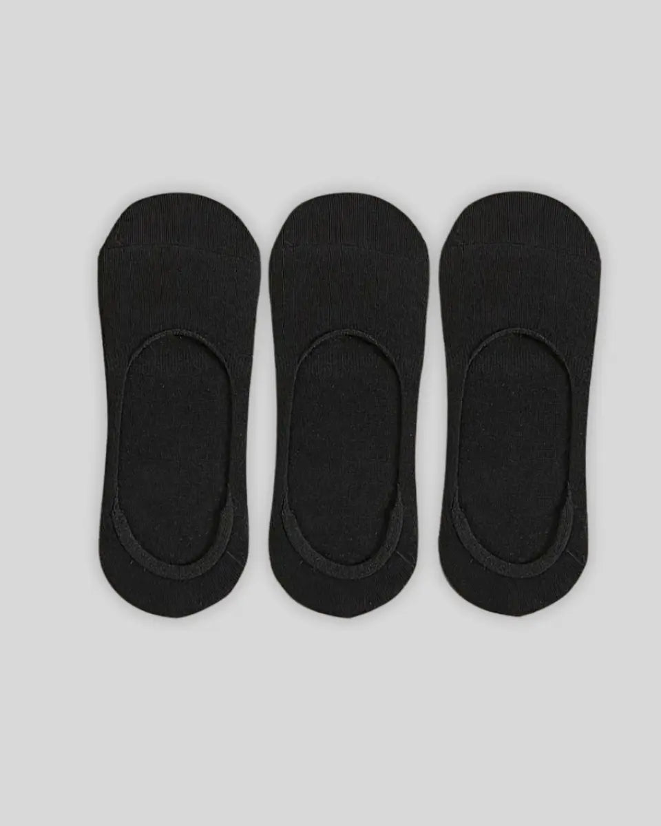 3-Pack Invisible Socks - Black