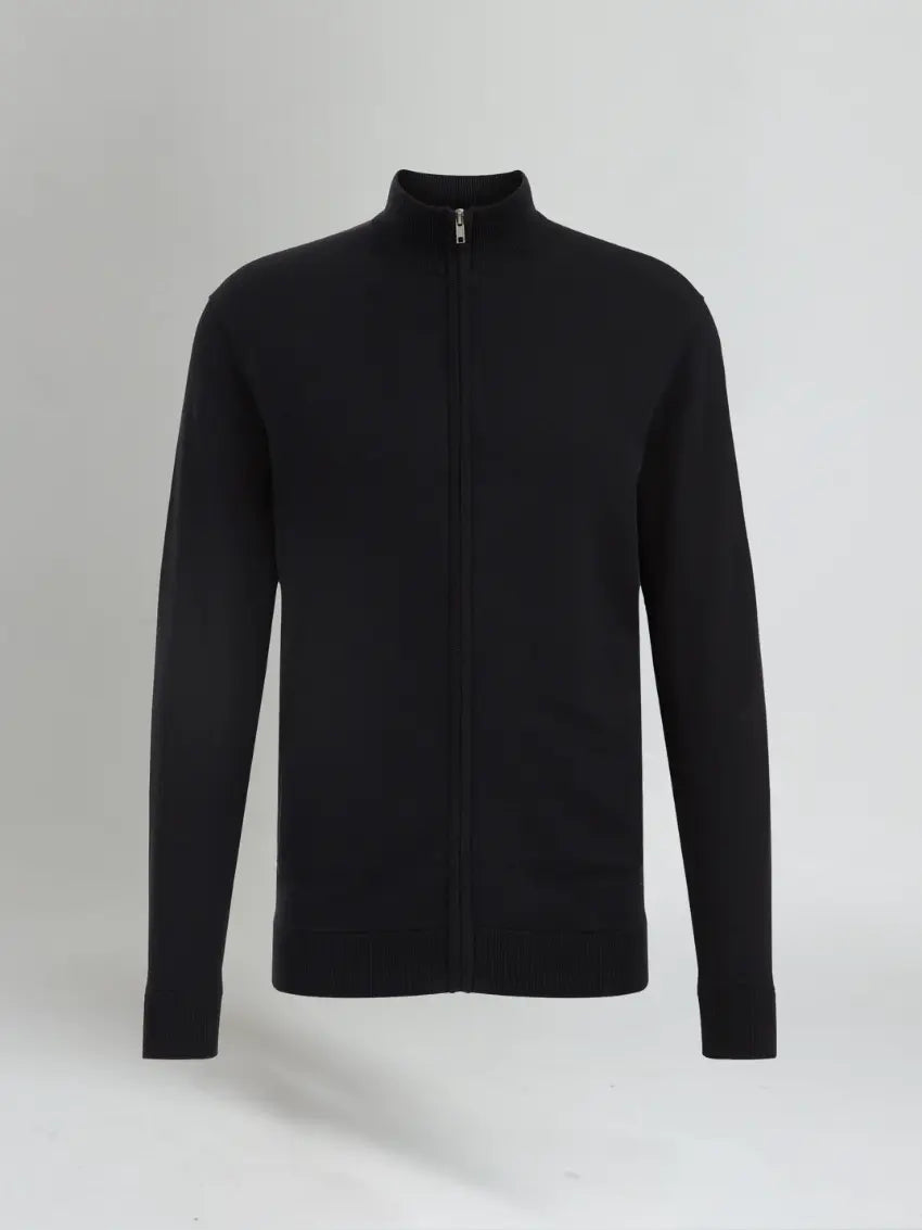 Full Zip Sweater - Black