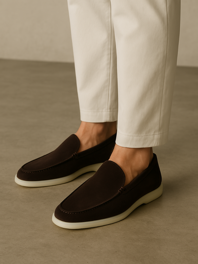 Refined Suede Loafers – Dark Brown