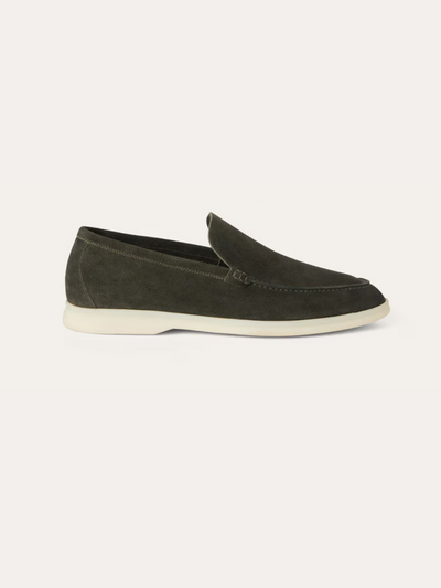 Refined Suede Loafers – Dark Green