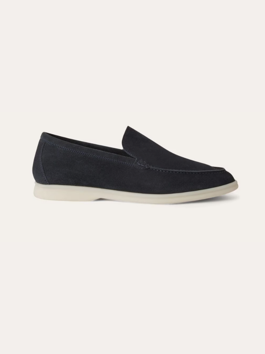 Refined Suede Loafers – Navy Blue