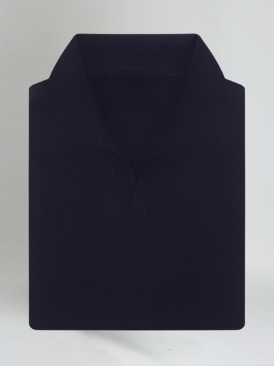 Buttonless Polo Shirt – Navy Blue