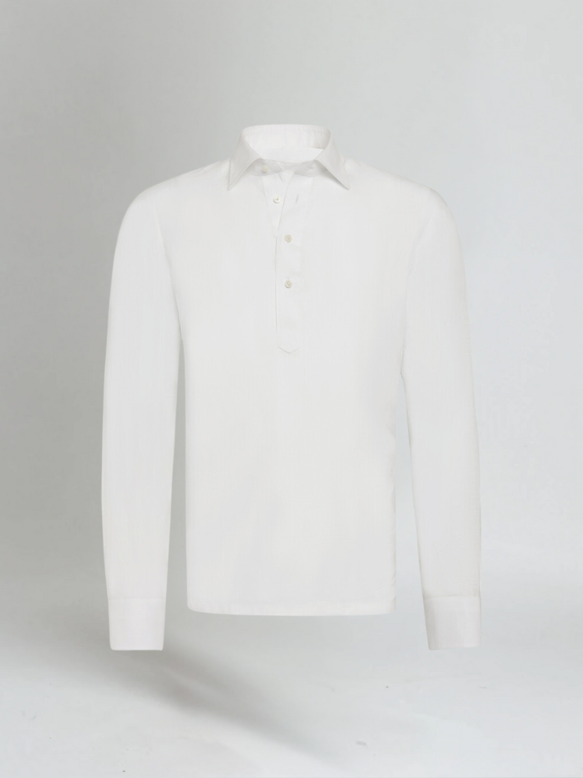 Linen Pop-over Shirt - White