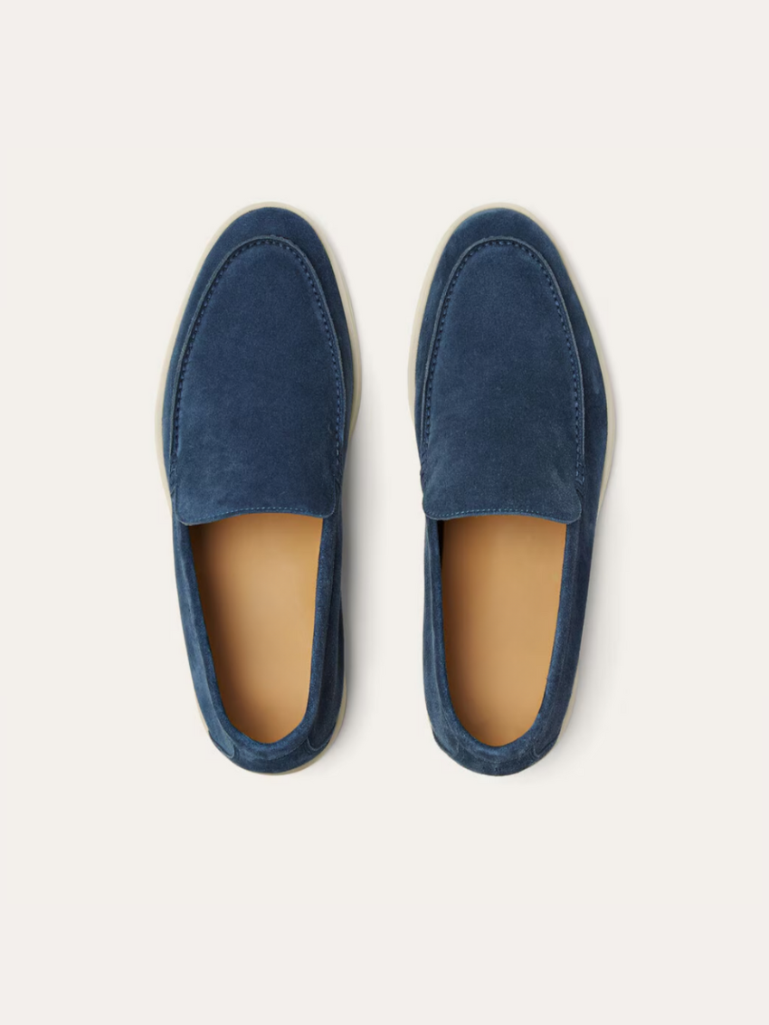 Refined Suede Loafers – Deep Blue